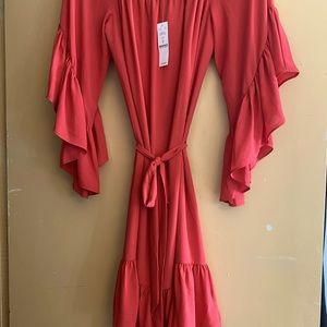 Red coral lined dress